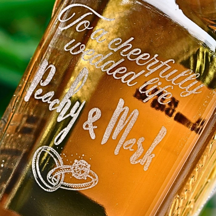 Text engraving on bottle