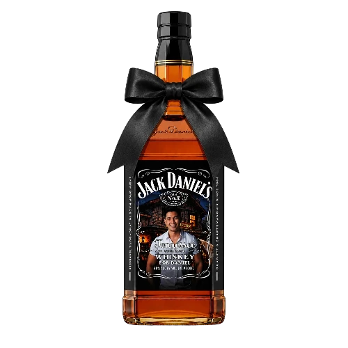 Jack Daniel's Whisky Bottle with Customized Label (Personal Photo and Text)