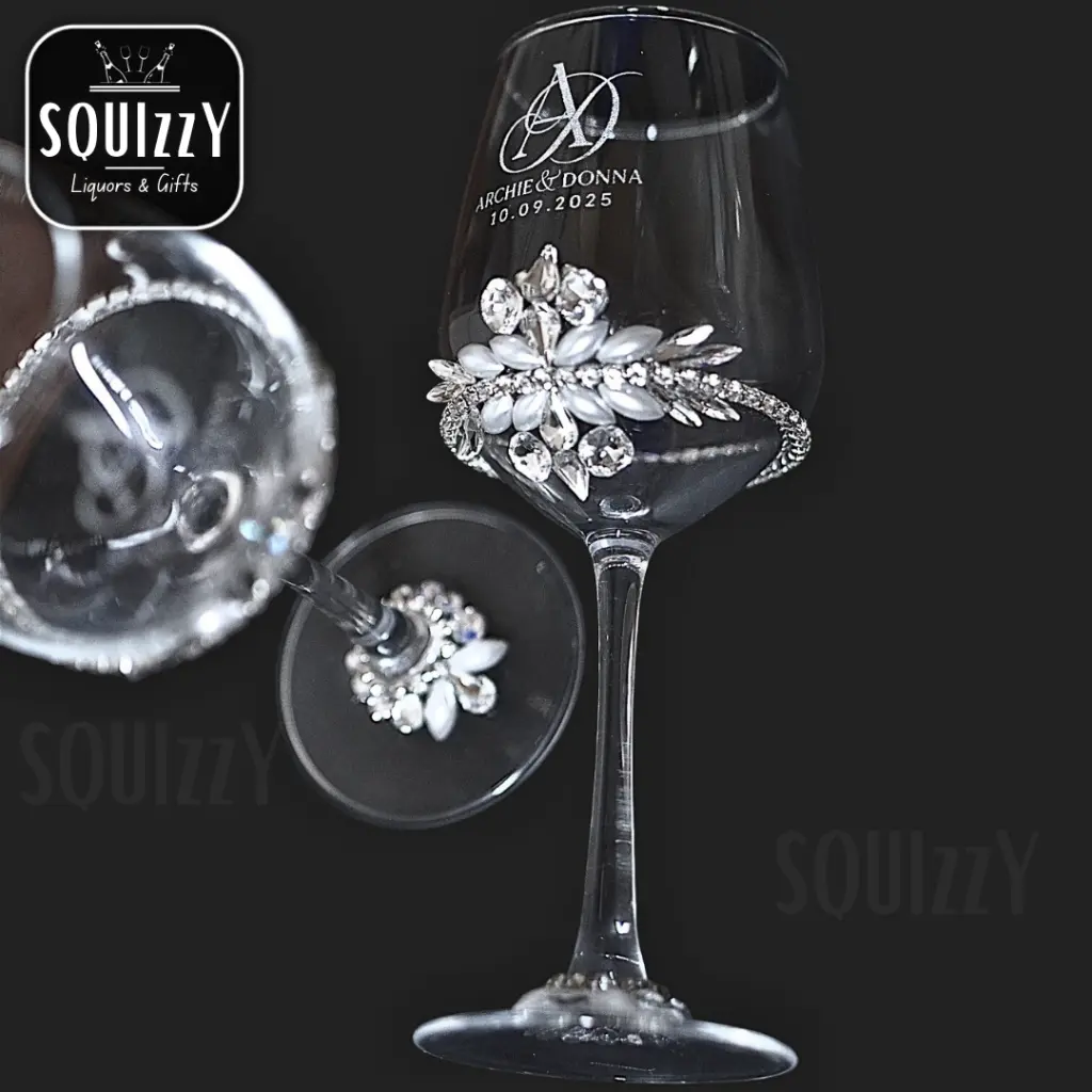 Wine glasses with crystal patterns .webp