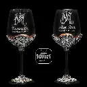 Wine Glass Crystal and wedding logo engraved .webp