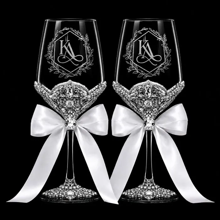 Customized WIne Glasses Set for Wedding.webp