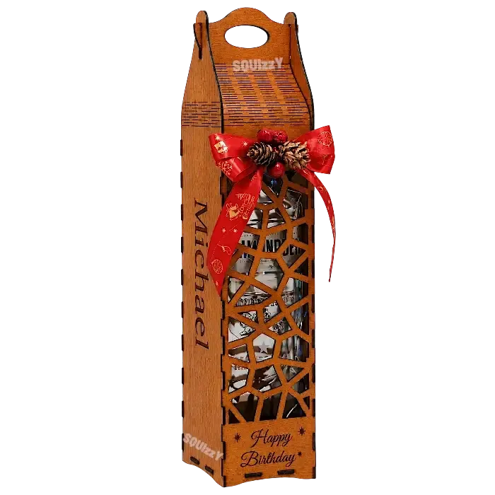 Personalized Wooden Gift Box for Wine & Liquor Bottles Brown - Squizzy Liquors & Gifts Metro Manila..webp