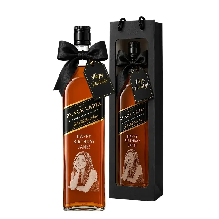 Custom Engraved Bottle with Personalized Photo & Text