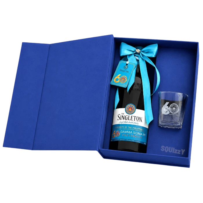 Customized Velvet-Lined Liquor Bottle Box with Engraved Glass