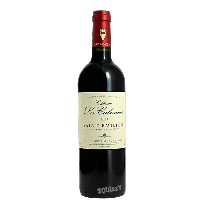 Chateau Les Cabannes Wine Saint Emilion 2021 Red Wine 750mL