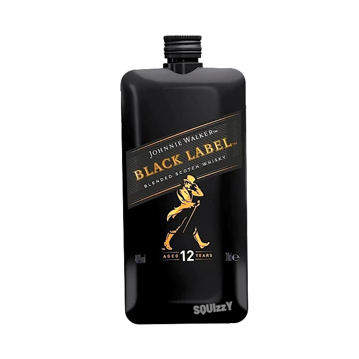 Johnnie Walker Black Label Blended Scotch whisky in flask 200mL