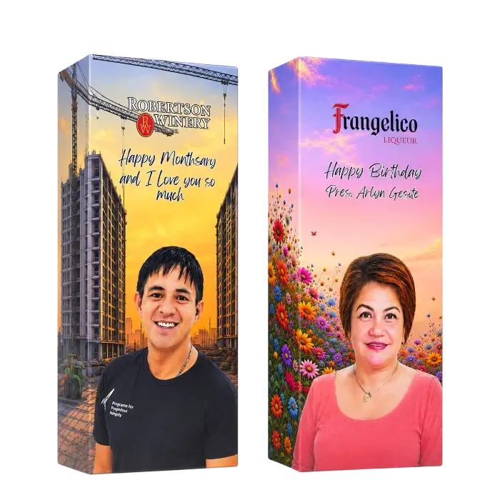Custom Photo Glossy Gift Box for Wine & Spirits (Single Bottle)