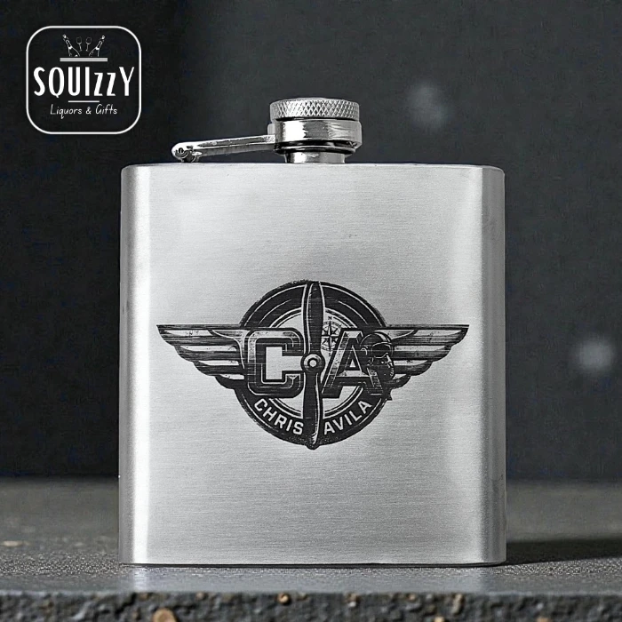 Hip flask with Name, Text or Logo Engraving
