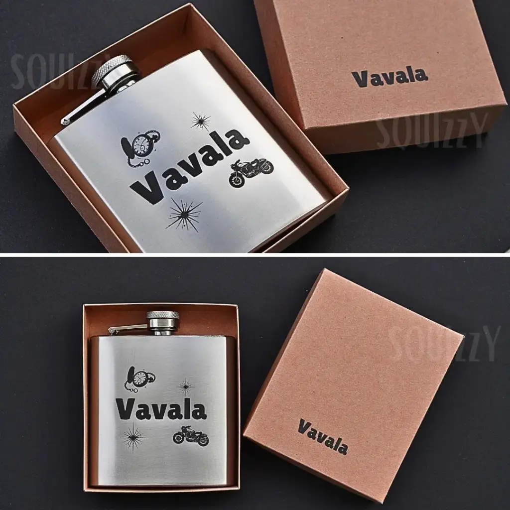 Hip flask with Name, Text or Logo Engraving