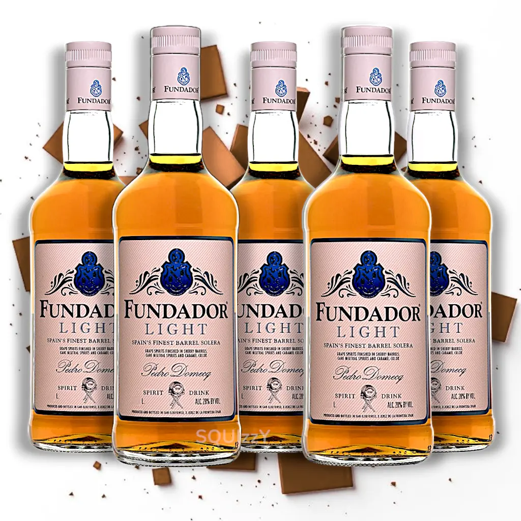 Fundador Light Brandy Based Spirit 1L (5)- Bundle of 5 btls