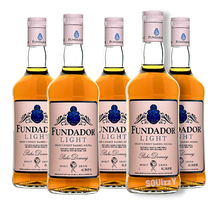 Fundador Light Brandy Based Spirit 1L - Bundle of 5 btls