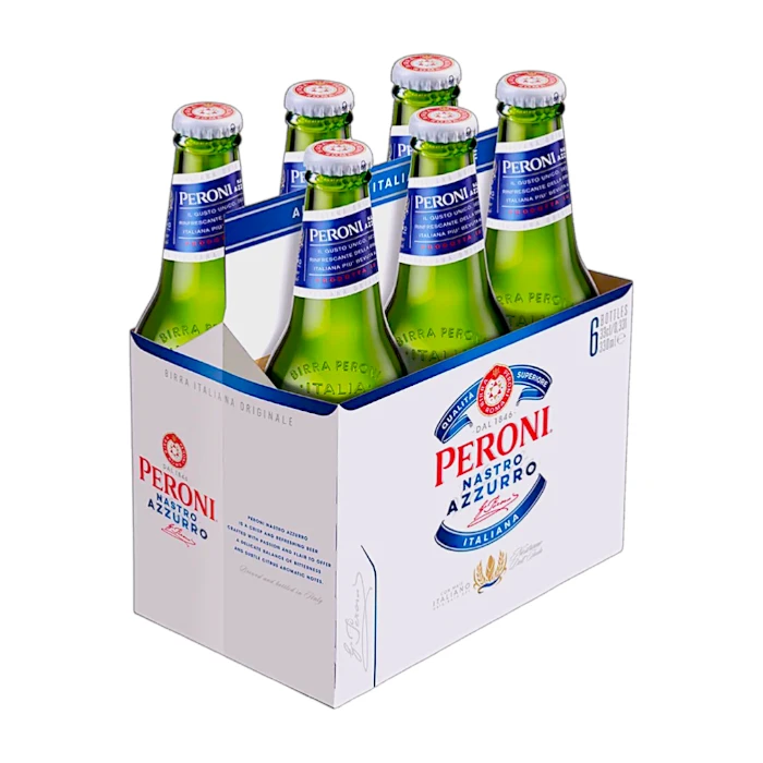 Peroni Nastro Azzurro beer 330ml - Bundle of 6 btls