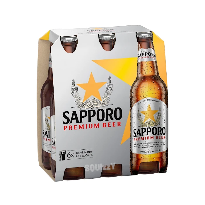 Sapporo Premium Lager Beer 330ml - Bundle of 6 btls