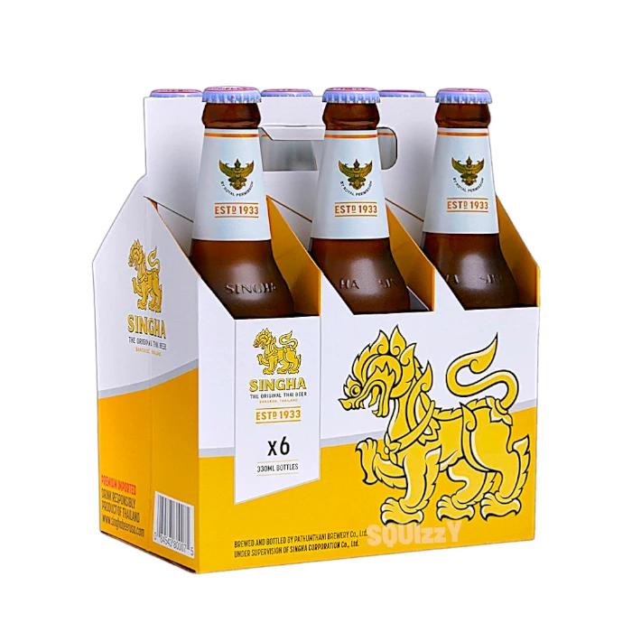 Singha Lager beer 330ml - Bundle of 6 btls