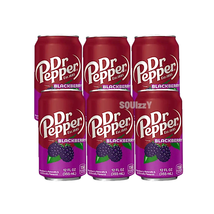 Dr Pepper Blackberry Soft Drink Set 6 cans x 355mL