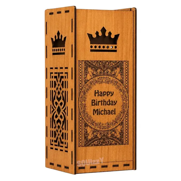 Vintage Wooden Gift Box (Customized & Engraved) for wine or liquor
