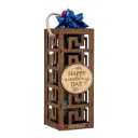 Gift Box Wooden (customized) for wine or liquor - with handles and engraved message