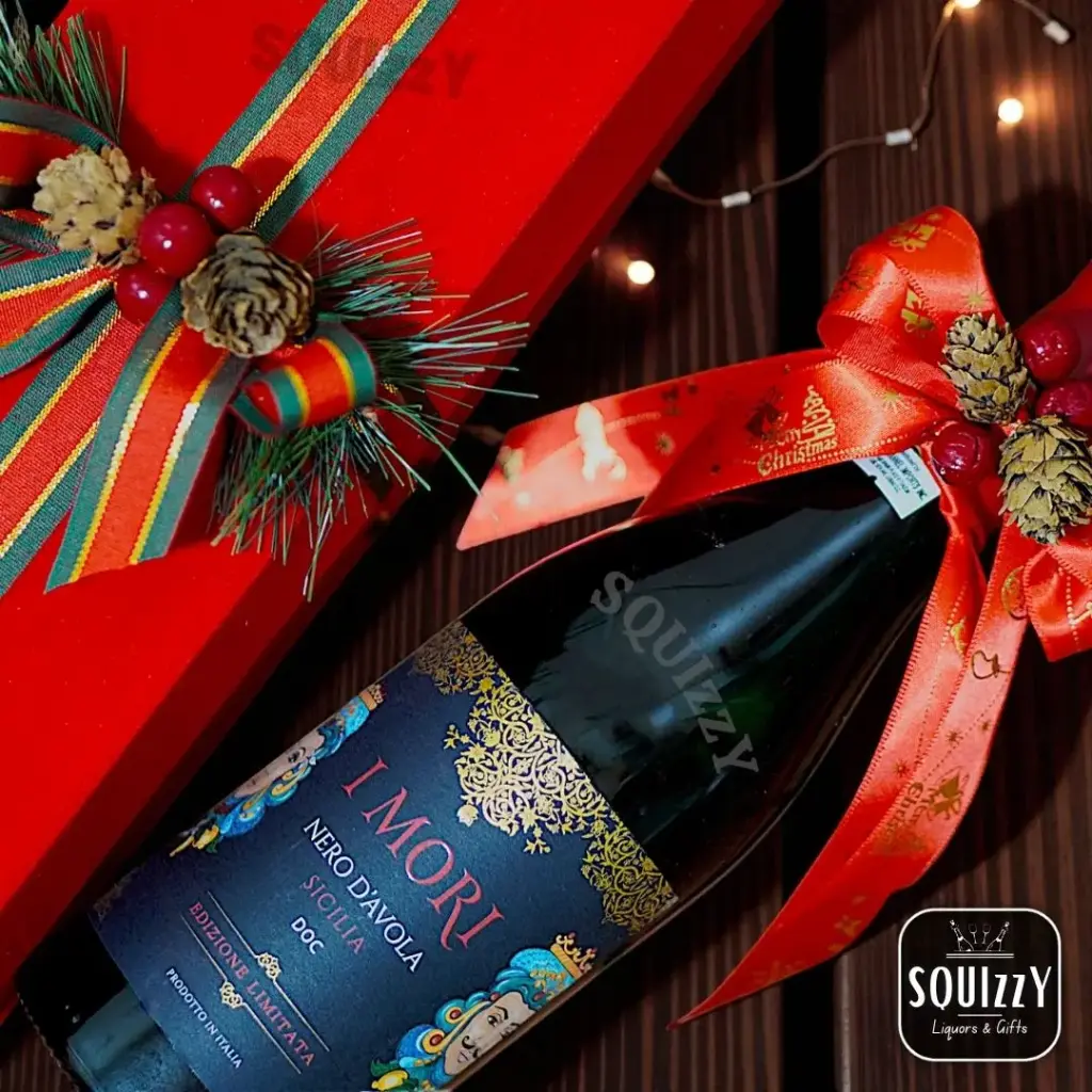 Gift Box Liquor & Wine with Customized Golden Greeting text- Perfect for Christmas, Birthday - Thick box with fiber surface