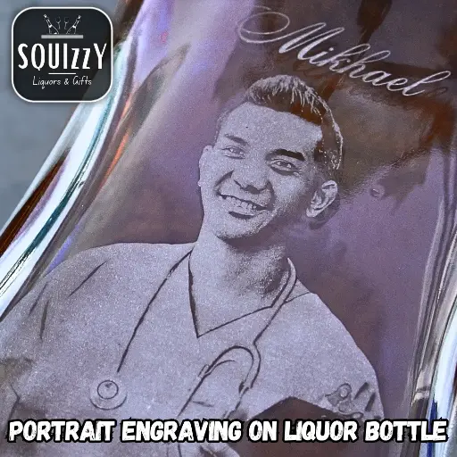 ENGRAVING of PHOTO & TEXT on bottle