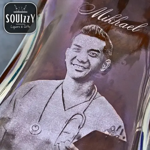 Engraving of Photo & Text on bottle