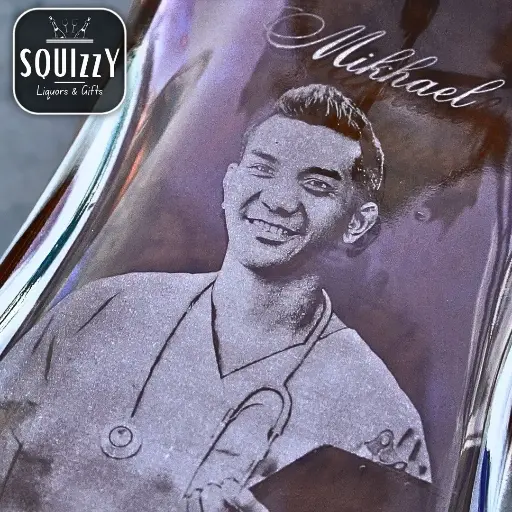 Engraving of Photo & Text on bottle