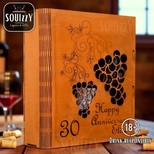 Gift Set for Wine- Wooden box (Customized) with 2 Wine glasses